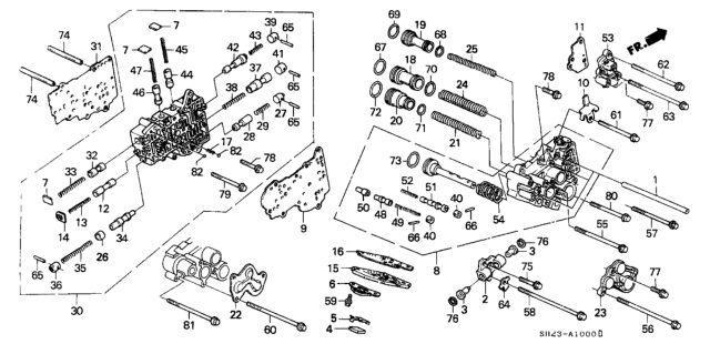 1990 Honda CRX AT Secondary Body - Servo Body Diagram