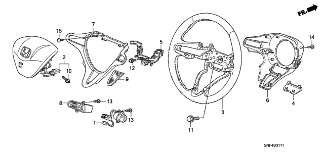 2011 Honda Civic Steering Wheel (SRS) Diagram