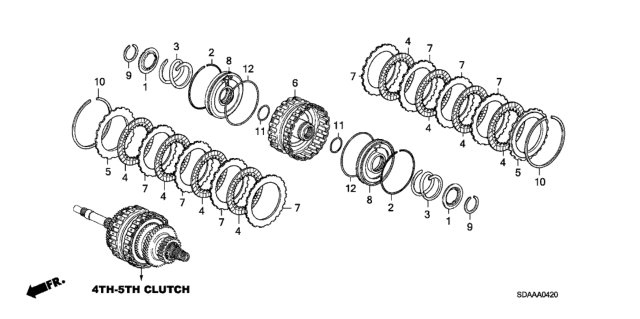 2007 Honda Accord 4 Door EX KA 5AT AT Clutch (4th-5th) (L4) Diagram