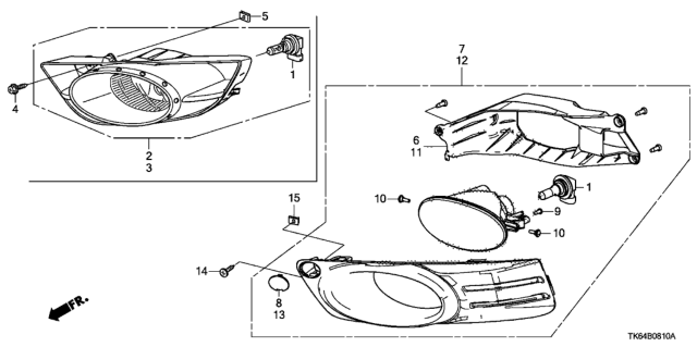 2012 Honda Fit Foglight Unit, Driver Side (Coo) Diagram for 33952-TK6-A51