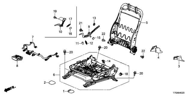 2016 Honda HR-V Front Seat Components (Passenger Side) Diagram