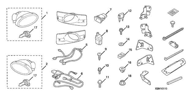 2006 Honda Accord 2 Door EX (V6) KA 6MT Foglight Kit Diagram 2
