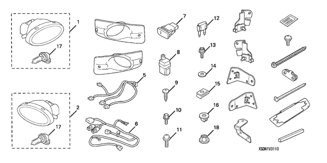 2006 Honda Accord Foglight Kit Diagram for 08V31-SDN-101