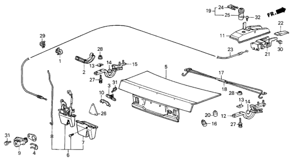 1986 Honda Civic Cover, Tailgate Opener *YR89L* (PALMY BROWN) Diagram for 83309-SB4-661ZF