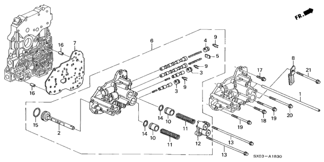 1998 Honda Odyssey 5 Door EX KA 4AT AT Servo Body (2.3L) Diagram