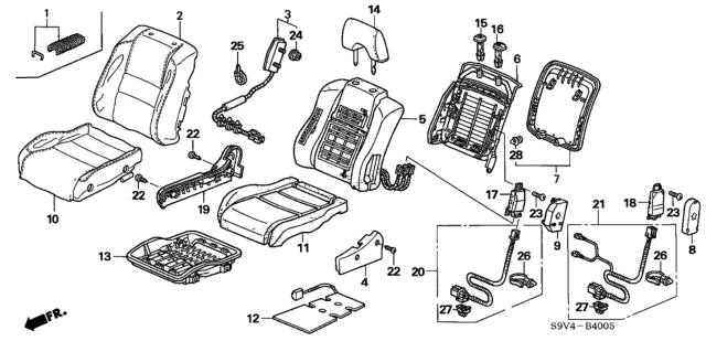 2006 Honda Pilot Pad, Right Front Seat Cushion Diagram for 81132-S9V-A02