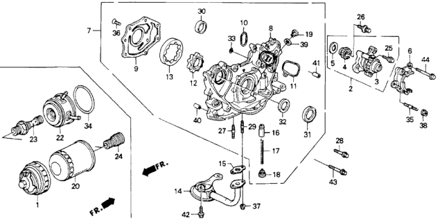 1990 Honda Accord Cover, Oil Pump Diagram for 15112-PT0-000