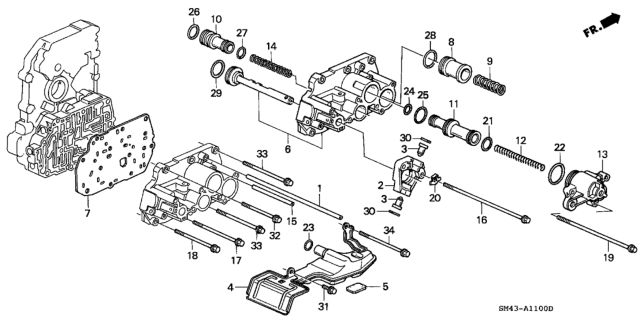 1992 Honda Accord AT Servo Body Diagram