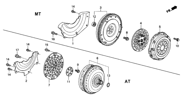 1996 Honda Civic Cover, Torque Converter Case Diagram for 21351-P24-J00