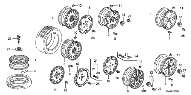 2002 Honda Accord Disk, Aluminum Wheel (15X6Jj) (Enkei) Diagram for 42700-S84-A71