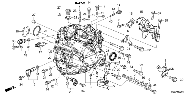 2021 Honda Civic MT Transmission Case Diagram