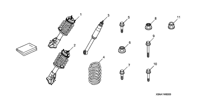 2010 Honda Civic 4 Door EX KA 5MT Suspension Kit Diagram 2
