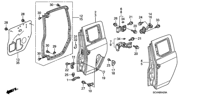 2009 Honda Element Garnish, L. RR. Access Panel *R538P* (MIDNIGHT RED PEARL) Diagram for 72965-SCV-A11ZN
