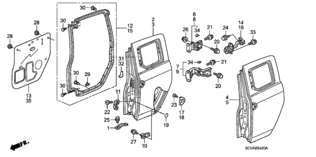 2007 Honda Element Panel, L. RR. Access (DOT) Diagram for 67550-SCV-A80ZZ