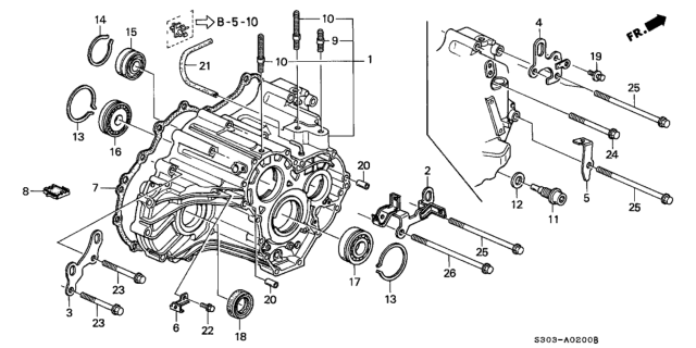 1997 Honda Prelude Oil Seal (40X56X9) Diagram for 91206-P0X-005