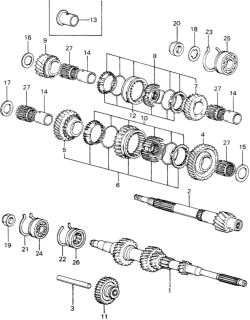 1981 Honda Civic Gear, Reverse Idle Diagram for 23540-PB7-010