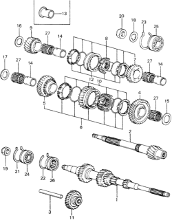 1981 Honda Civic Gear Set, Countershaft Third Diagram for 23442-PB7-305