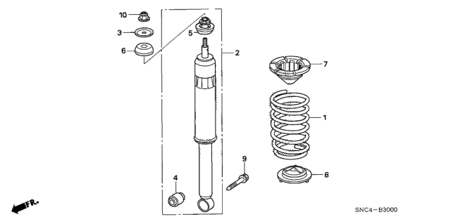 2009 Honda Civic Spring, Rear Diagram for 52441-SNC-A01