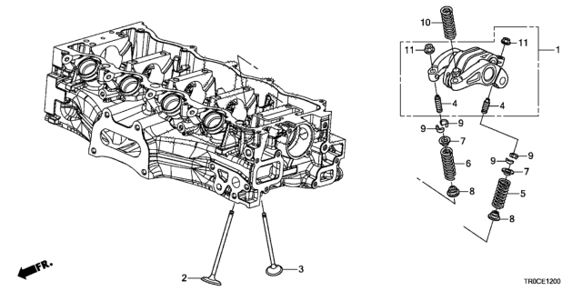 2014 Honda Civic Valve - Rocker Arm (1.8L) Diagram
