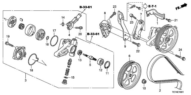 2012 Honda Accord P.S. Pump - Bracket (V6) Diagram