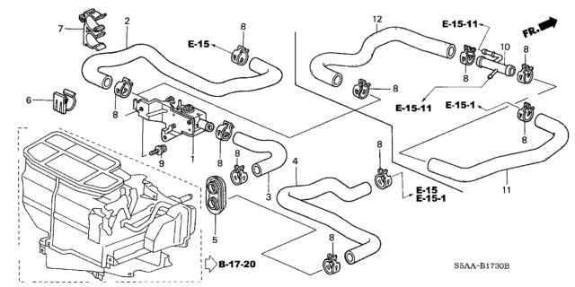 2004 Honda Civic Hose, Water Outlet Diagram for 79725-S5D-A00