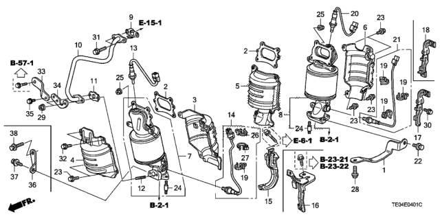 2009 Honda Accord Sensor, Laf Rear Diagram for 36541-R70-A02