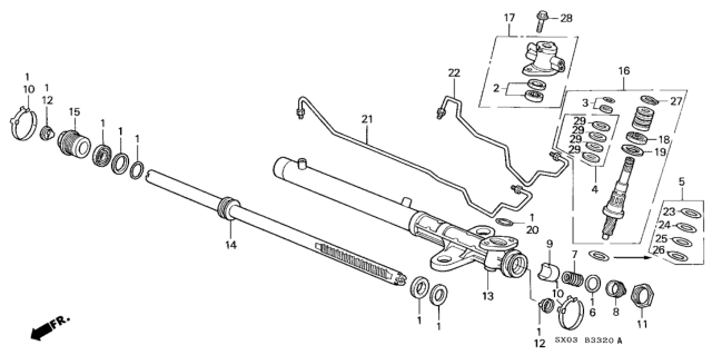 1997 Honda Odyssey Valve Sub-Assy., Steering Diagram for 53641-SX0-A00