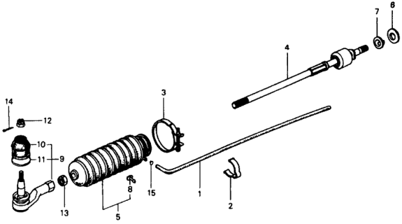 1975 Honda Civic 2 Door ** (1500) KA HMT Tie Rod Diagram