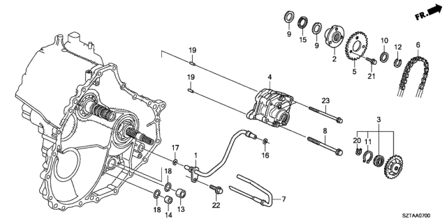 2013 Honda CR-Z AT Oil Pump Diagram