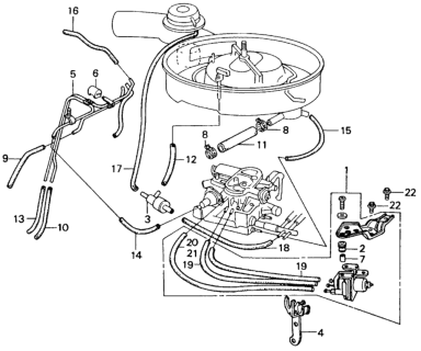 1981 Honda Civic Tubing Air Cleaner Diagram