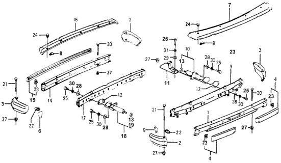 1977 Honda Accord Absorber, RR. Energy Diagram for 84160-671-673