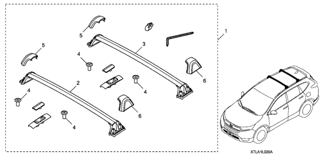 2021 Honda CR-V Roof Rack Diagram