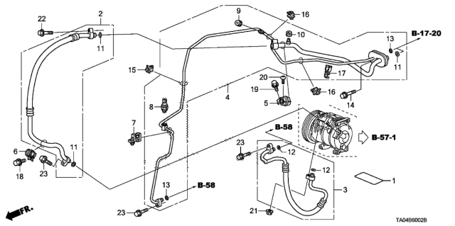 2011 Honda Accord A/C Hoses - Pipes (V6) Diagram