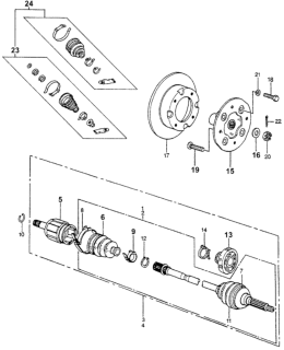 1981 Honda Accord Disk, Front Brake Diagram for 45251-671-671