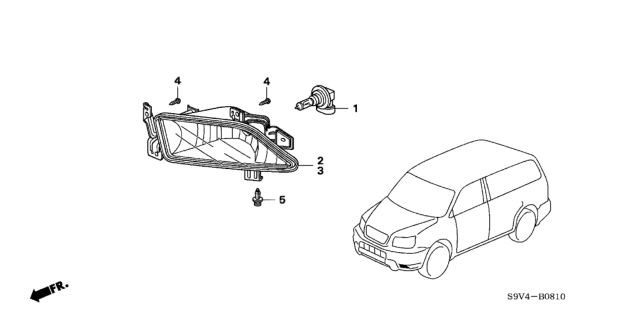 2007 Honda Pilot 5 Door EX (2WD) KA 5AT Foglight Diagram