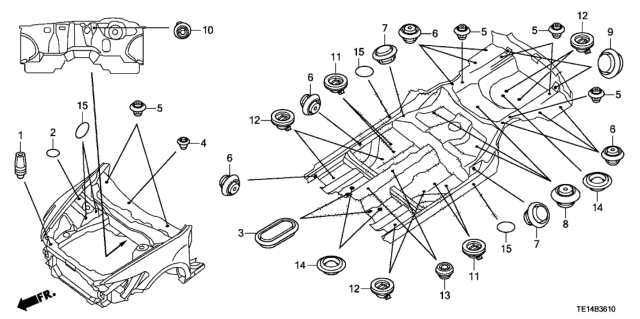 2012 Honda Accord Grommet (Front) Diagram