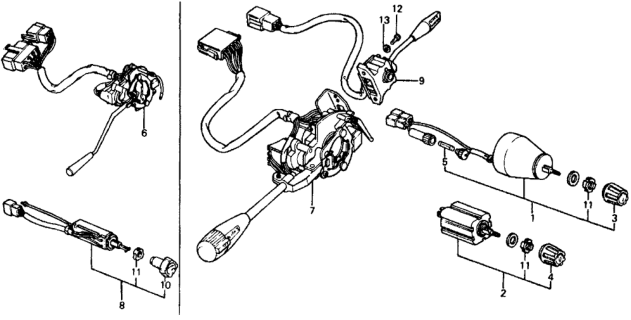 1975 Honda Civic 2 Door ** (1500) KA HMT Switch Diagram 2