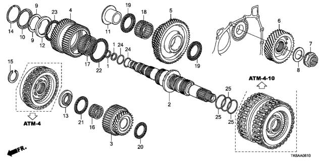 2013 Honda Fit AT Secondary Shaft Diagram