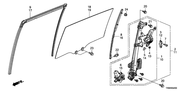 2011 Honda Odyssey Clip, R. Conduit Diagram for 72714-TK8-A01