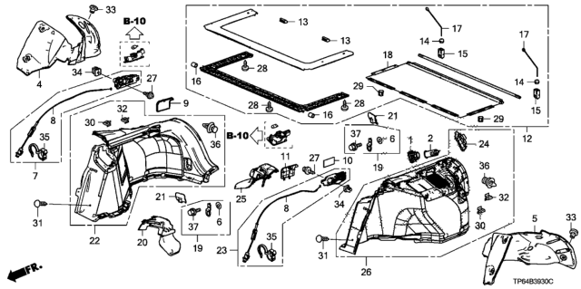 2014 Honda Crosstour Side Lining Diagram