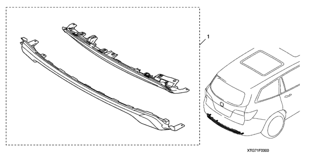 2019 Honda Pilot Rear Lower Bumper Garnish (Skid) Diagram