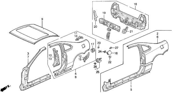 1993 Honda Prelude Adapter, Fuel Cap Diagram for 63915-SS0-300ZZ