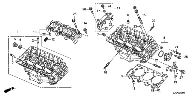 2014 Honda Ridgeline Front Cylinder Head Diagram