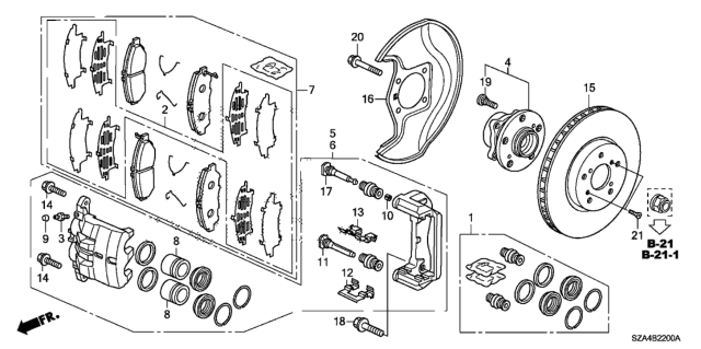 2013 Honda Pilot Front Brake Diagram