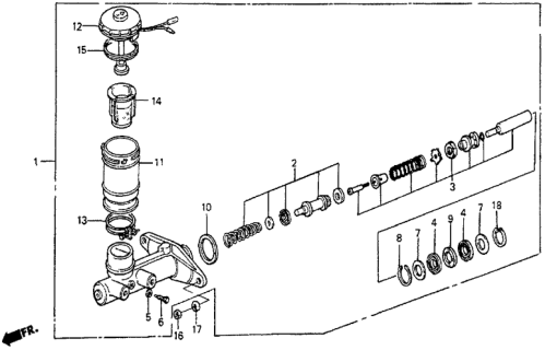 1986 Honda Prelude Cap, Reserve Tank Diagram for 46662-SB0-003