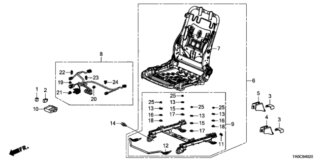 2014 Honda Civic Front Seat Components (Passenger Side) Diagram