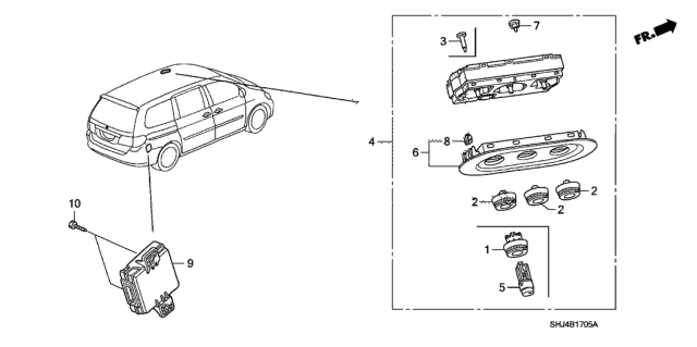 2006 Honda Odyssey Heater Control (Rear) Diagram