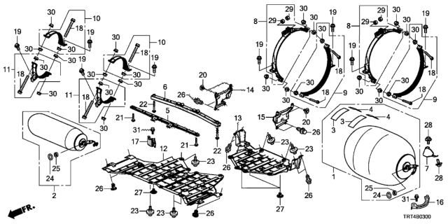 2017 Honda Clarity Fuel Cell Bolt, Cover (6X17.5) Diagram for 90671-TRT-000