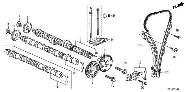 2012 Honda Accord Camshaft - Cam Chain (L4) Diagram