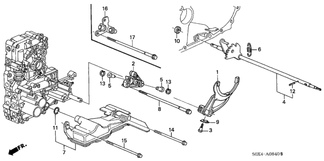 1999 Honda Odyssey Spring, Detent Arm Diagram for 24634-P7T-000